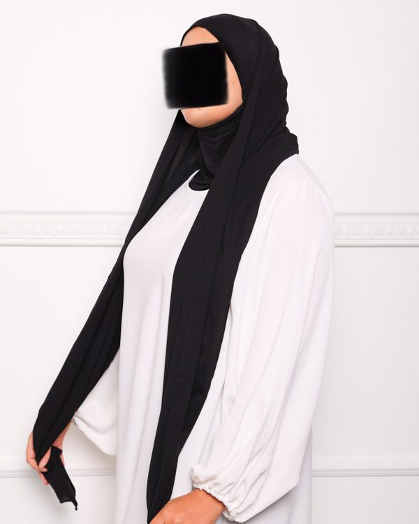 HIJAB CAGOULE INTÉGRÉ À ENFILER Hijab cagoule à enfiler pour femme pas cher mon hijab pas cher noir